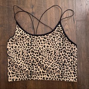 Cheetah print double strap cami